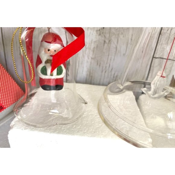 Vintage L'il Chimers Crystal Glass Bell CHRISTMAS ORNAMENT, Bear  Santa - Picture 6 of 8
